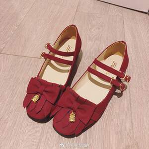 星辰皇冠 笼中鸟红色 37码   lolita鞋