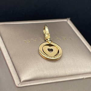 bvlgari宝格丽18k黄金爱心圆环吊坠挂件