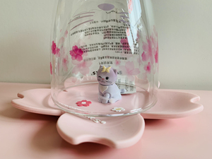 2018年星巴克萌猫粉樱双层玻璃杯套装 1套，237ml，全