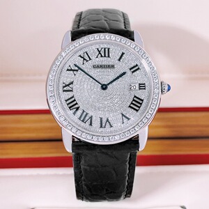 8新]卡地亚伦敦solo系列石英机芯手表女士正品满天星后镶钻