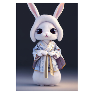 精品版画限时捡漏 图图《古风兔小姐1号》限量版画挂画