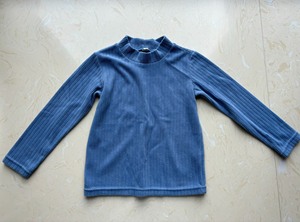 优衣库儿童长袖中领打底衫，蓝色，95新，110码，换季整理衣