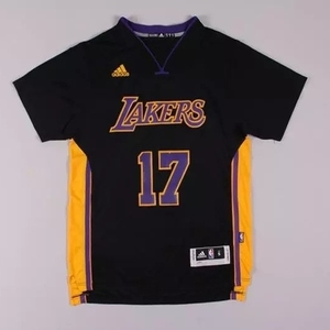 林书豪湖人17号球衣 nba球衣湖人队17号林书豪短袖篮球