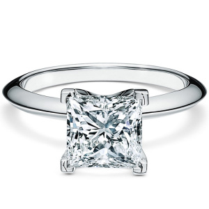 9新]蒂芙尼经典四爪公主方形0.33克拉钻戒女戒