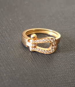 fred 马蹄扣钻石戒指18k黄金【fred 斐登】forc