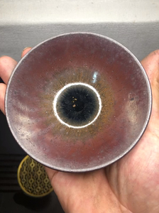 张永华 建盏 宁盏 复古釉面牛血红和紫金油滴