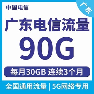 广东电信流量包，中国电信流量包，广东电信叠加包90G分三个月