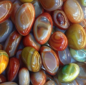 南京雨花石玛瑙原石鱼缸造景七彩石花盆盆面石