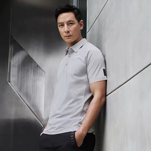 吴彦祖同款夏季男士百搭经典翻领无缝压胶polo衫休闲运动速干