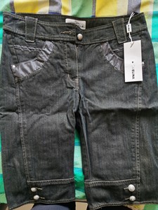 依瑶全新全棉黑色牛仔短裤11码165/72A 购于专柜 腰围