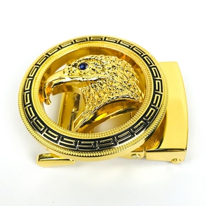 史蒂芬18k黄金自动皮带扣头 高档镶钻老鹰头男士腰带包金单扣