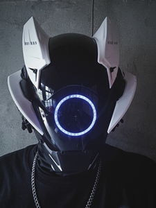 白灵刺客赛博朋克面具机能未来科幻面罩可定制