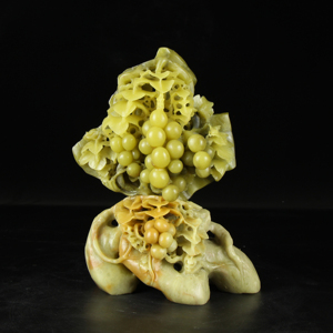 《多子多福》 葡萄 青田石雕精品摆件 质地纯净通透 硕果累累丰收