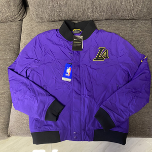 耐克 洛杉矶湖人队夹克 紫色机织棉服