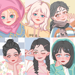 【超低价】鸭风q版手绘头像定制设计卡通人物照片转漫画人像动漫