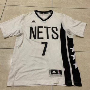 [福利品s〕篮网 林书豪球衣 阿迪达斯 白色短袖球衣 复古