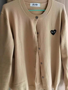 川久保玲爱心开衫毛衣女play薄款保针织春季外套