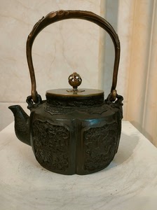 日本原装进口京都铸铁壶 高端茶具纯手工 南部代购砂铁壶，高浮