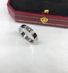 cartier卡地亚  leve戒指 宽版 白金 46号 9