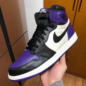 aj1黑绿黑紫脚趾鸳鸯 44.5码原盒 两幅鞋带