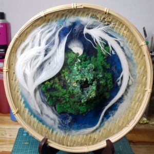 树脂画3d龙 立体画龙 纯手绘 树脂画l龙 3d画龙 13*4cm0人付款603