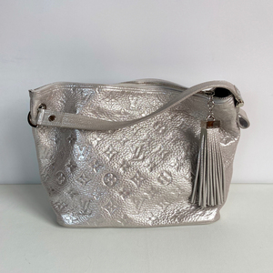 lv路易威登老花银色流苏delightful手提包饭盒包