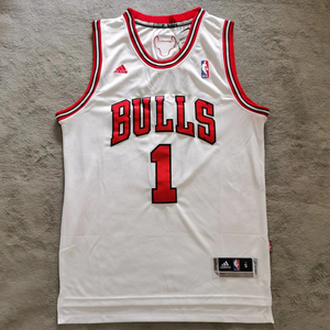公牛队1号罗斯白色球衣  nba球衣