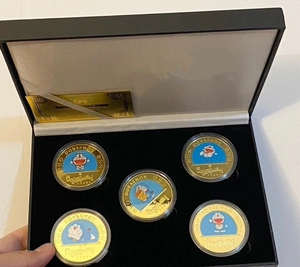 全新 哆啦a梦金箔纪念钞纪念币手办 机器猫叮当猫动漫