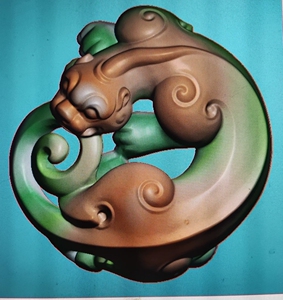 精雕图jdp公的怀古佩扣 圆牌fl26兽仿古螭龙草龙貔貅玉雕