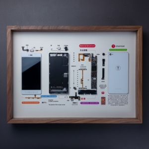 锤子t1手机拆解装裱现代艺术画|手机标本