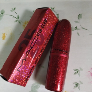 mac26周年限量壳口红暗红色用过几次有盒正版