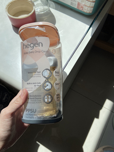 hegen奶瓶240ml77三段奶嘴两个77隔断一个77杯盖 全