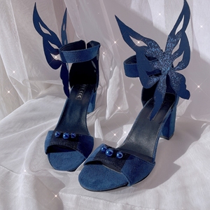 全新原神纱中幽兰凝光cos鞋子闪亮亮中高跟鞋女cosplay