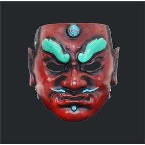 日本武士面甲天王面具 万圣节恐怖面具影视周边道具树脂 甲胄面