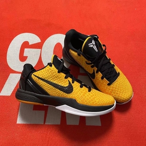 00zhhaokm淘宝kobe6 季后赛 黑黄配色  保真裸鞋 原厂科比篮球鞋 配