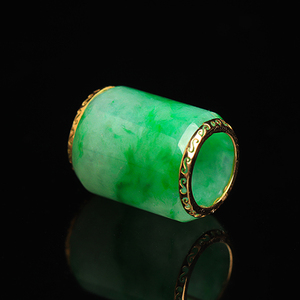 源头好货天然翡翠a货冰糯种辣绿桶珠路路通玉吊坠2.04克精品拍卖