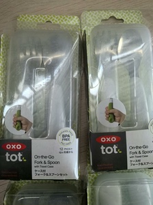 OXO tot儿童叉勺套装不锈钢勺子叉子婴儿勺宝宝吃饭小蛮同