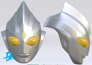 迪迦奥特曼stl3d打印文件迪迦头盔3d打印模型图纸三元,和