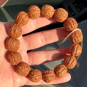 小核桃秋子手串 实价 粗筋西瓜纹,皮质好,无黄无裂,走色牛津