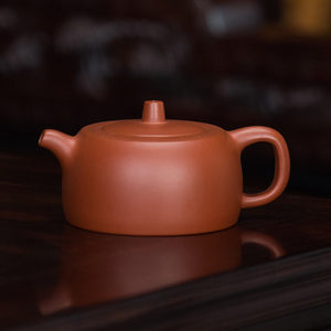 红月井栏壶实力派马小琴手工原矿朱泥小品180cc宜兴紫砂壶