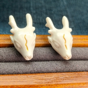 猛犸 雕刻 鹿头 三通 配件情侣diy配饰品