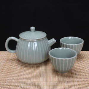 汝瓷粉青釉茶具 王振芳 中国工美行业艺术大师 弘宝汝窑款精品