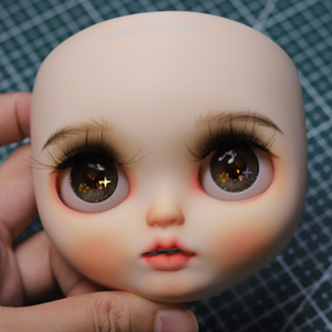 现货blythe小布娃娃改妆成品脸壳rbl白肌宝宝改妆成品温