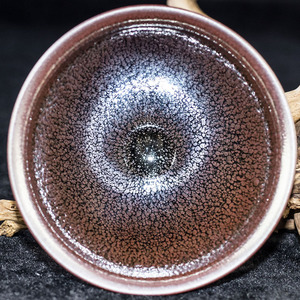 【金花油滴束口盏】刘学明 建阳建盏主人杯 口径9.4 o25