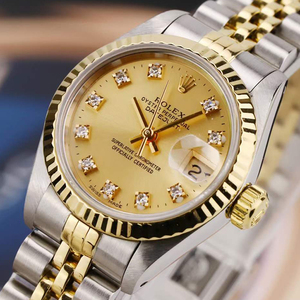 正品严选[9.8新]劳力士日志型自动机械女士手表间金镶钻腕表69173