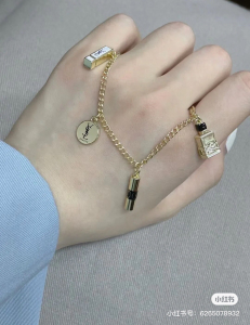 全新圣罗兰ysl高定金色手链