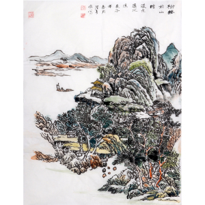 张春杰《树接前山暗》国画拍卖 客厅装饰书房装饰