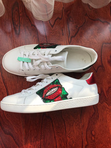 国内现货 栗栗英国代购 gucci 小白鞋 刺绣