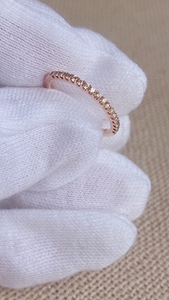 周大福珠宝18k玫瑰金小心意排钻戒指编号15010