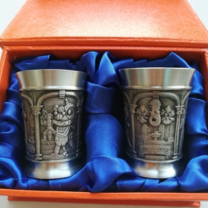 tumasek pewter大马锡南洋锡器酒杯一对,全新!旅